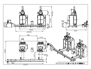 Us Customer: 6-Lane Back Sealing Powder Machine+finished Product Conveyor+vacuum Car+aggregate Climbing Conveyor